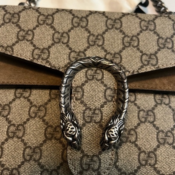 Gucci GG Monogram Mini Dionysus Shoulder Bag Taupe - Picture 3 of 11